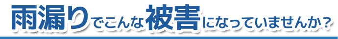 雨漏りでこんな被害になっていませんか？