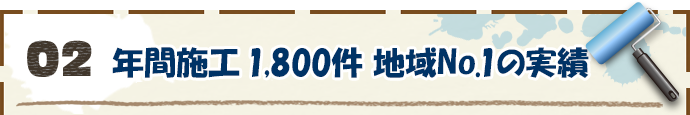 2.年間施工1,800件　地域No,1の実績