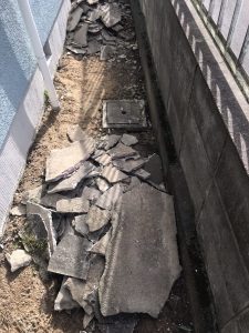 解体中　（竜王町　O様邸　土間工事）