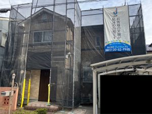 外装工事着工　近江八幡市